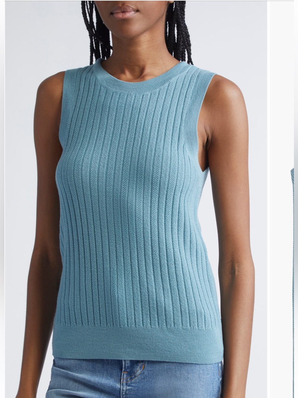 Veronica Beard Jerrel Rib Merino Wool Tank size M